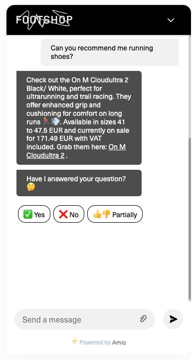 Image - Footshop chatbot from Amio