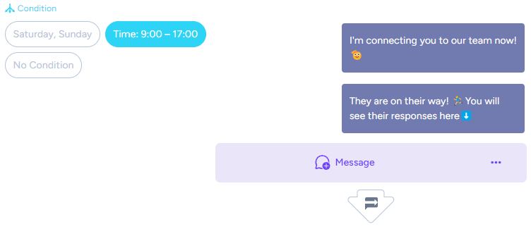 Image - Use of conditional answers in Amio Chatbot