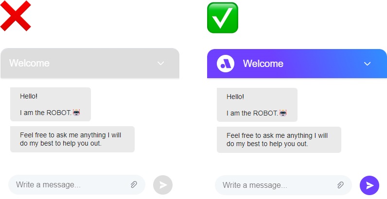 Image - Example of good branding in chatbot