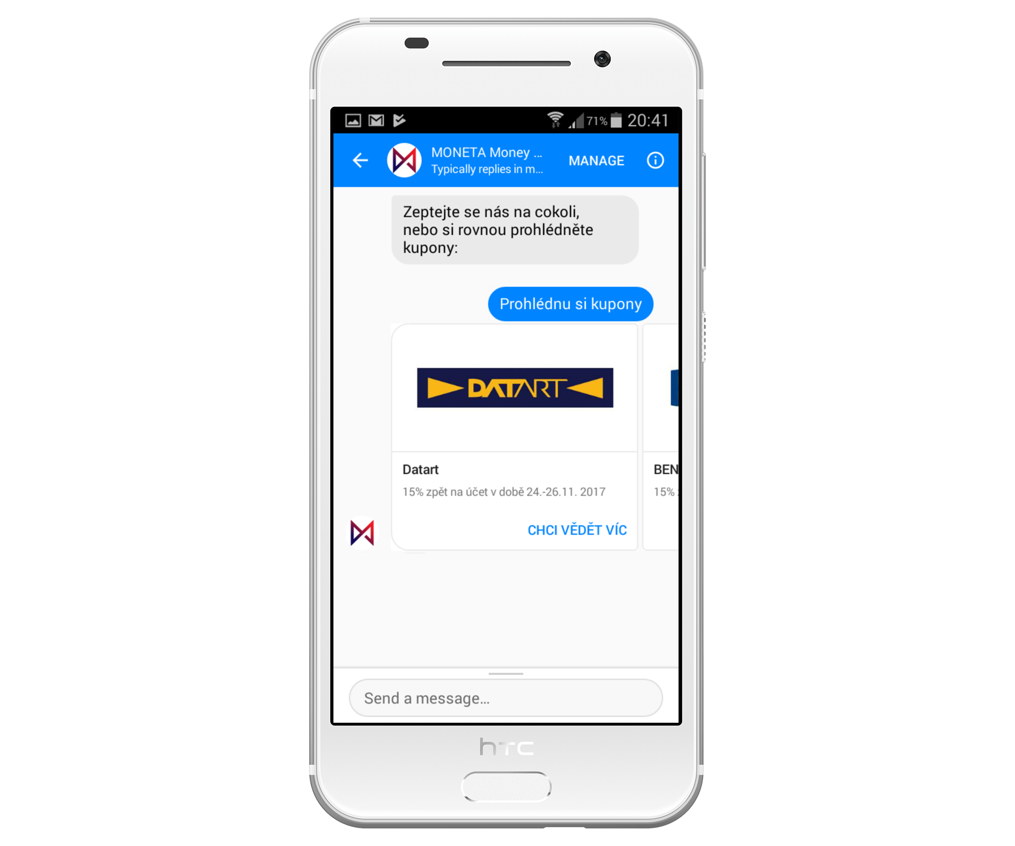 Image - Structured message from chatbot