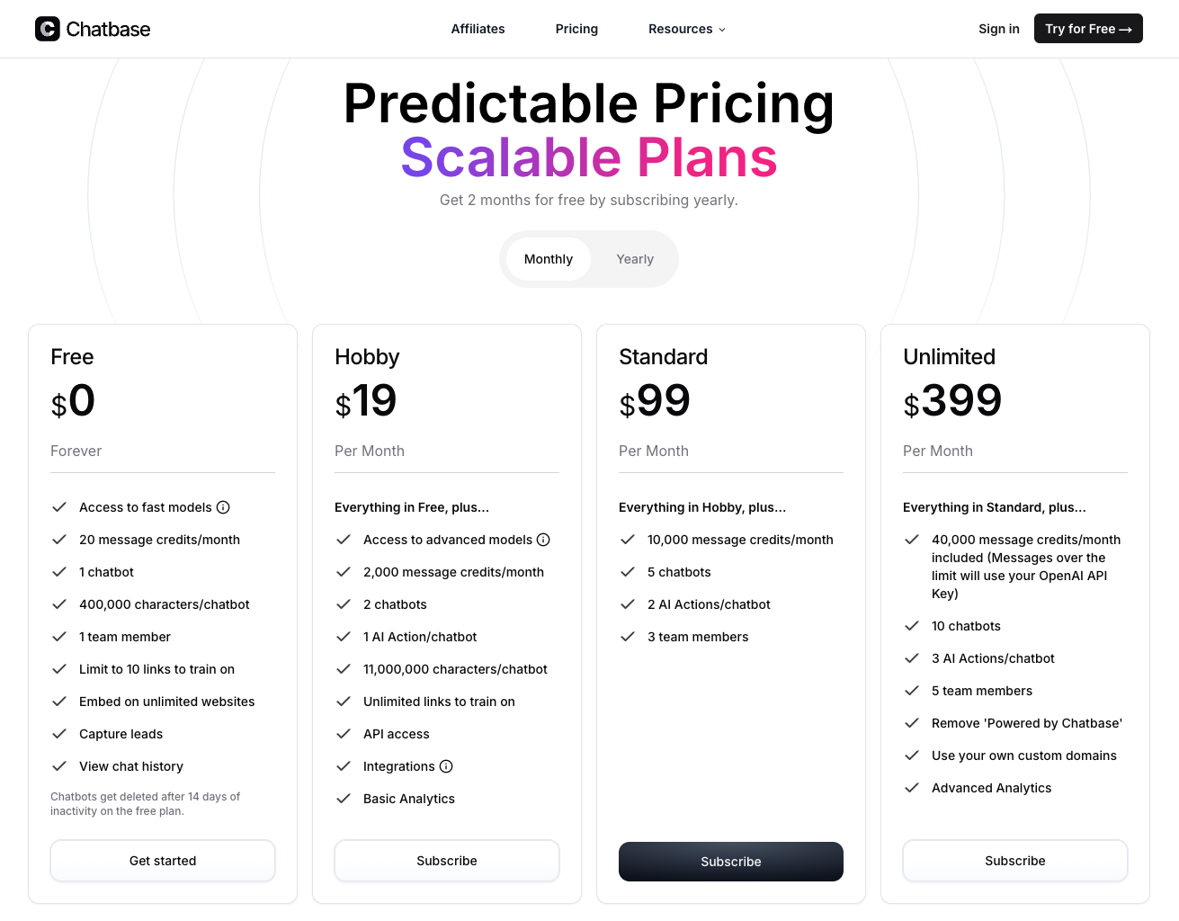 Chatbase Pricing