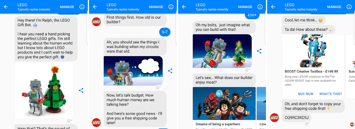Lego introduces Ralph - a Messenger chatbot to help you decide what to buy for Christmas - Mobile Marketing Magazine