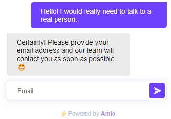 Image - Email fallback in chatbot