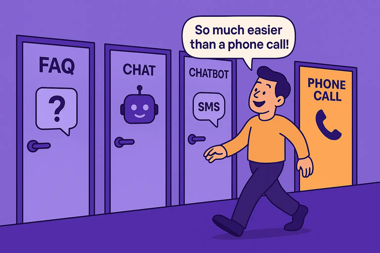 Customer choosing self-service tracking or chatbot instead of calling about a WISMO ticket