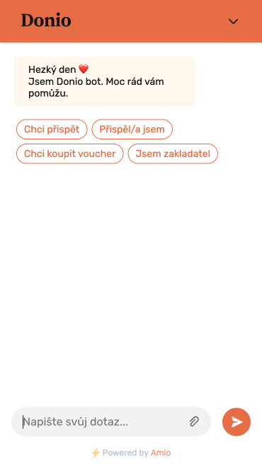 Screenshot of Donio chatbot