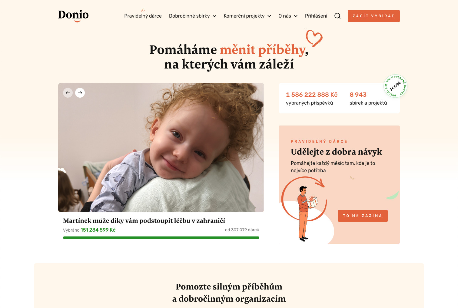 Screenshot of Donio website