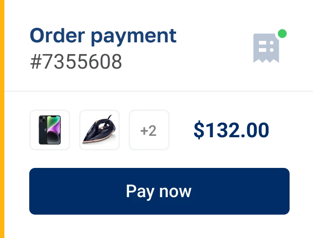 Illustration showing customer order